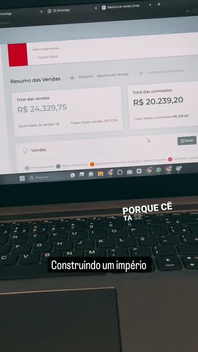 Relatório com R$ 24.329 em vendas
